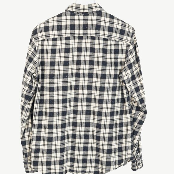 A.P.C. Navy & White Plaid-Flannel Buttoned Shirt - Picture 2 of 10